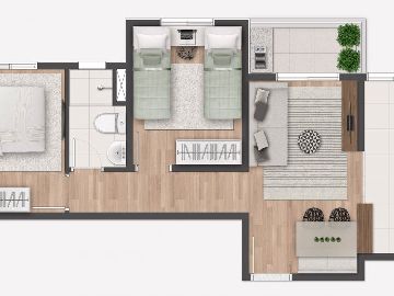 2 DORMS - 1 BANH.