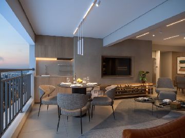 Terra�o integrado ao living ampliado - 95m�.