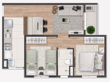 2 DORMS - 1 BANH.