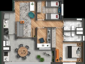 PLANTA OP��O DE HOME OFFICE 69M�.