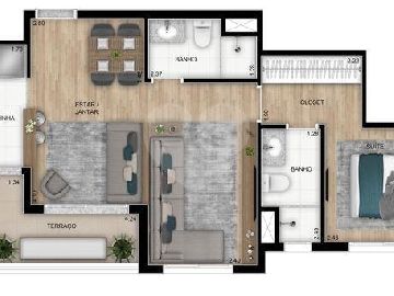 Apartamento 55m�