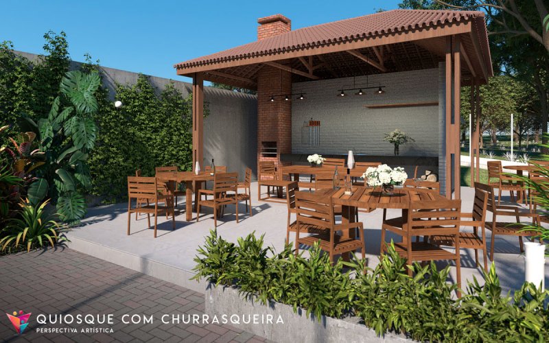QUIOSQUE COM CHURRASQUEIRA