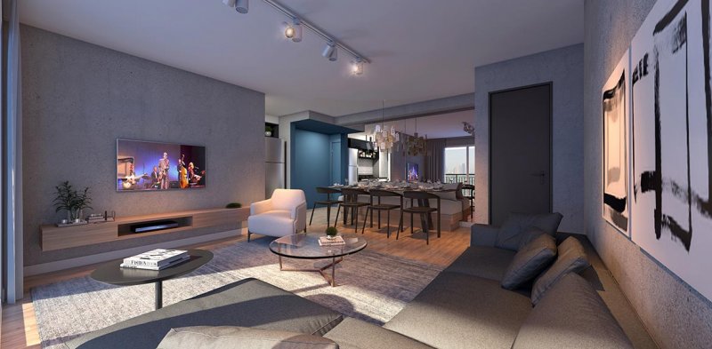 LIVING AMPLIADO DO APTO 94 m²