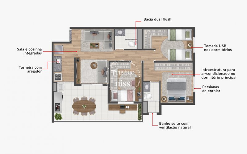 Planta-3-dormitorios-padrao--73-28m�
