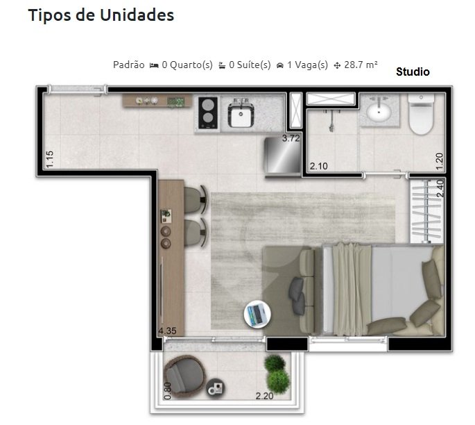 Studio 28,7m�
