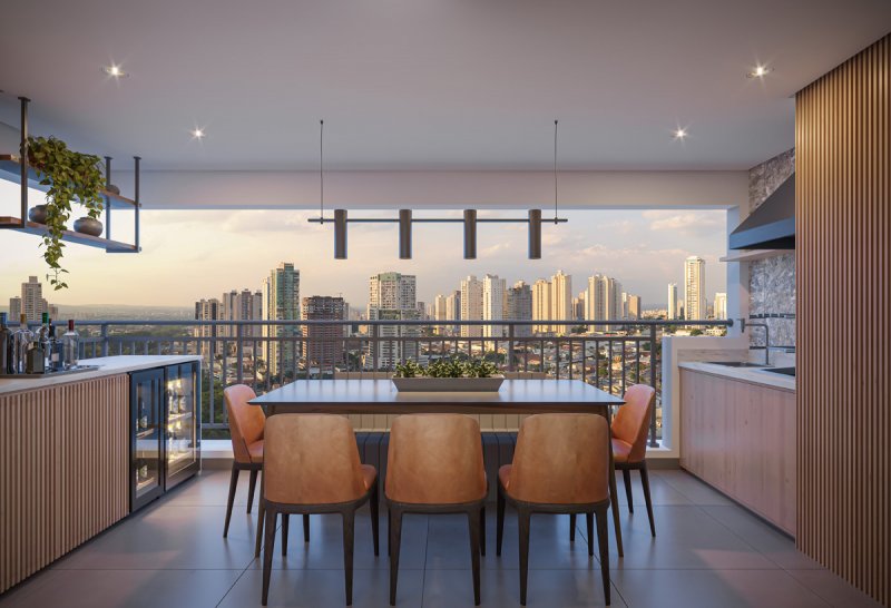 Terra�o com churrasqueira a carv�o - 71m�