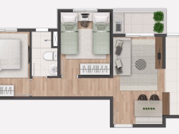 2 DORMS - 1 BANH.