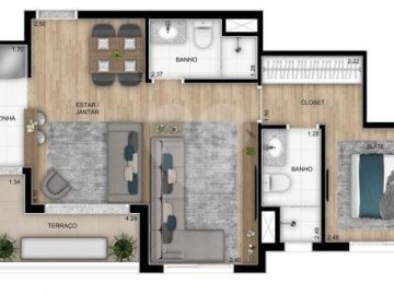 Apartamento 55m